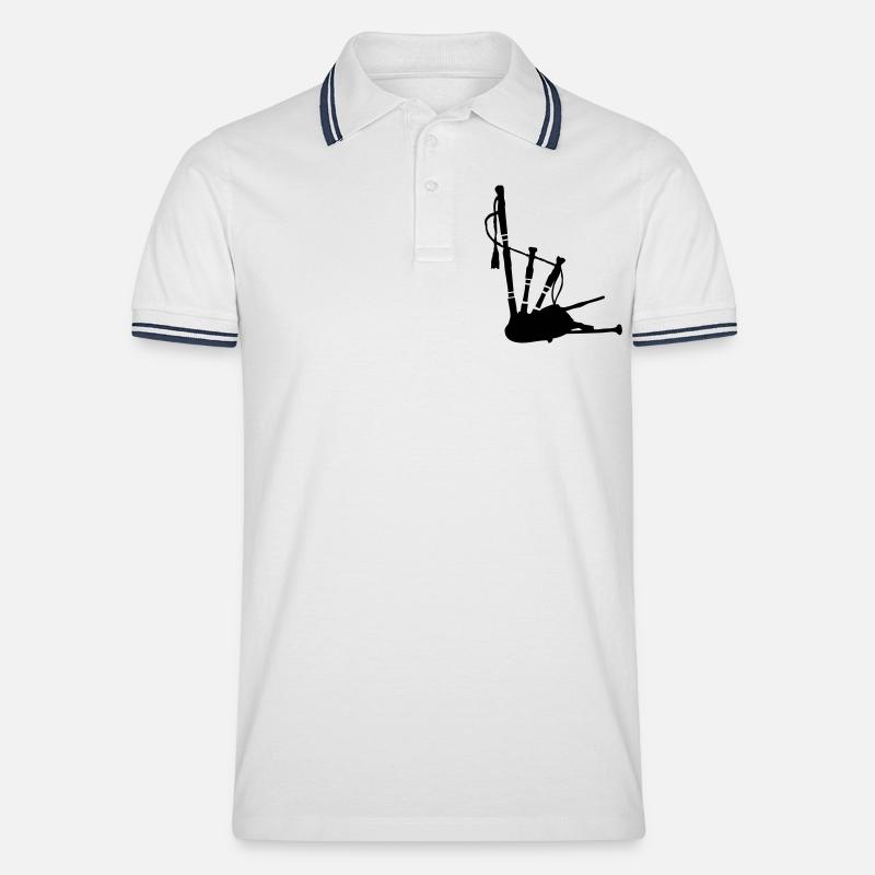 dudelsack_t1 - Männer Tipped Poloshirt - Weiß/Navy
