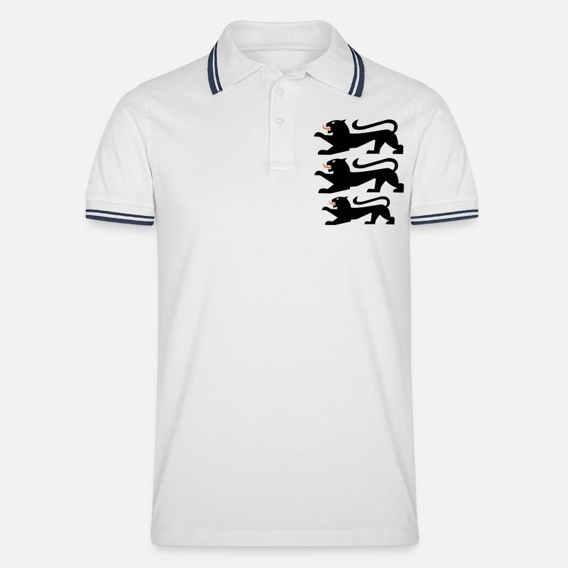 stauferlöwen - Männer Tipped Poloshirt - Weiß/Navy