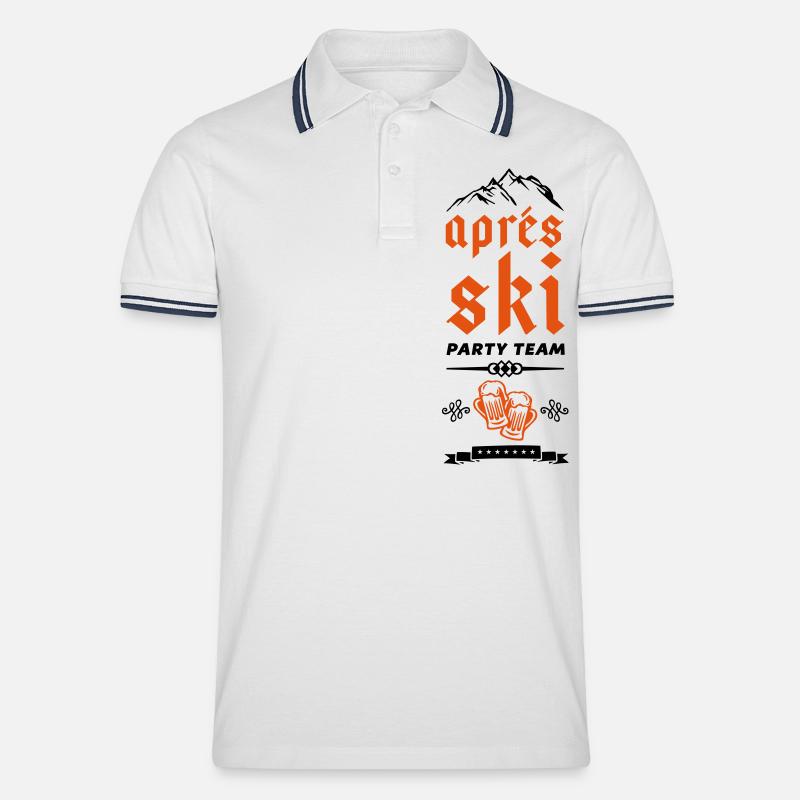 apres ski team beer - Männer Tipped Poloshirt - Weiß/Navy