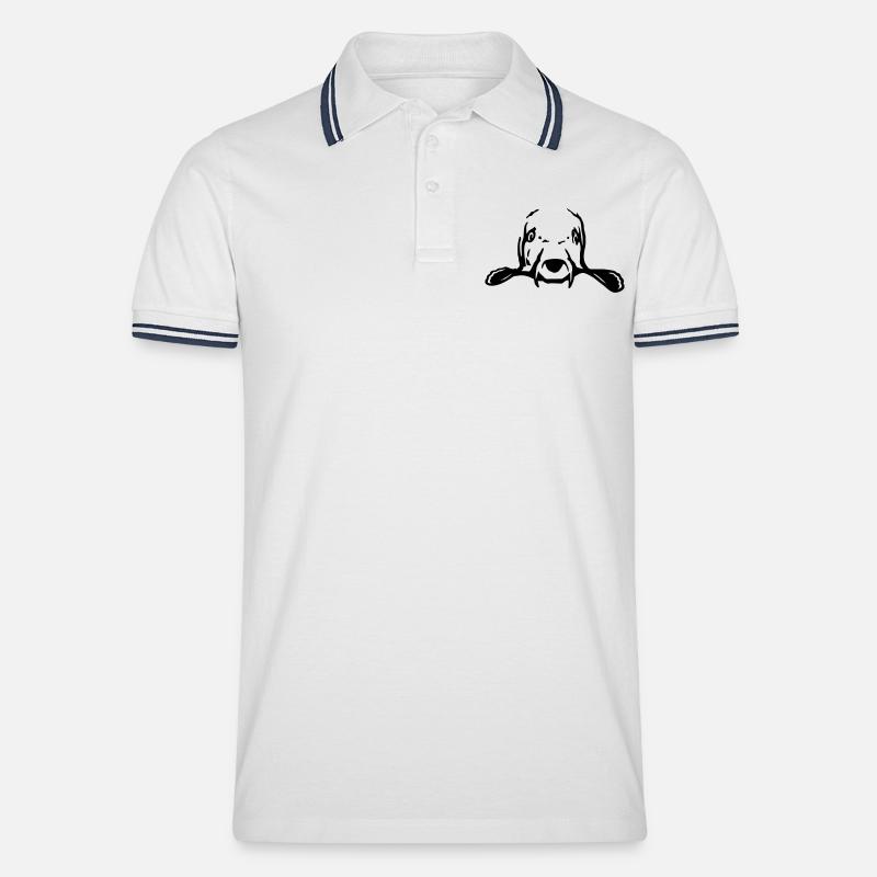 karpfen_1 - Männer Tipped Poloshirt - Weiß/Navy
