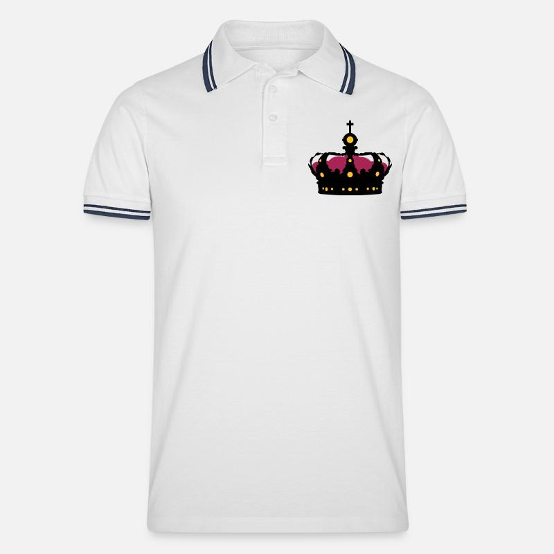 Krone - Männer Tipped Poloshirt - Weiß/Navy