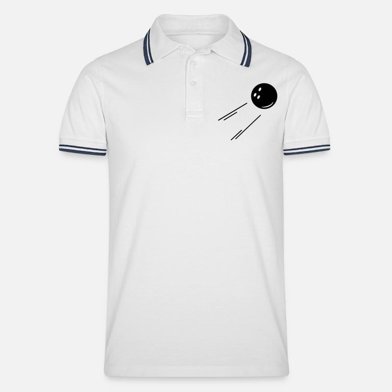 bowling kugel (1c) - Männer Tipped Poloshirt - Weiß/Navy