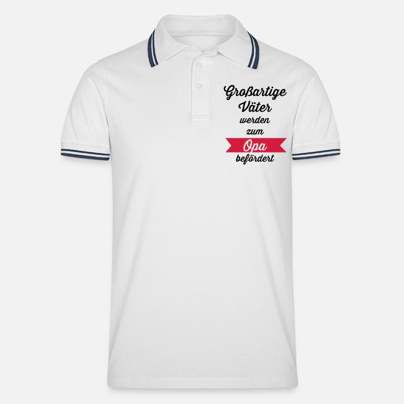 Großartige Väter - Männer Tipped Poloshirt - Weiß/Navy