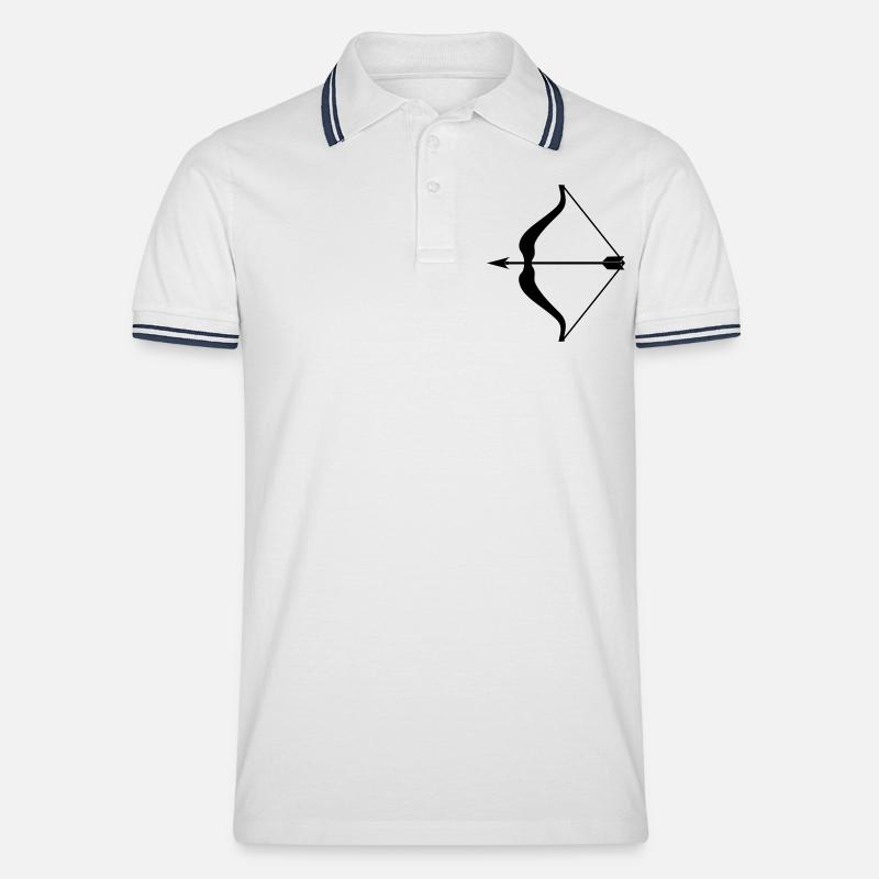 Pfeil und Bogen - Männer Tipped Poloshirt - Weiß/Navy