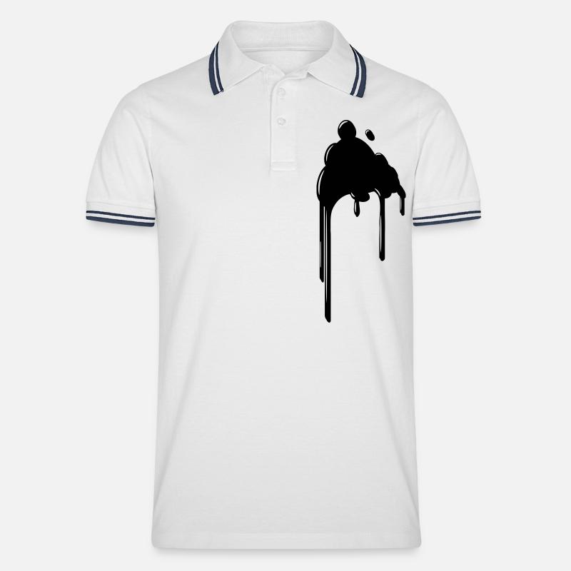 Klecks flecken - Männer Tipped Poloshirt - Weiß/Navy