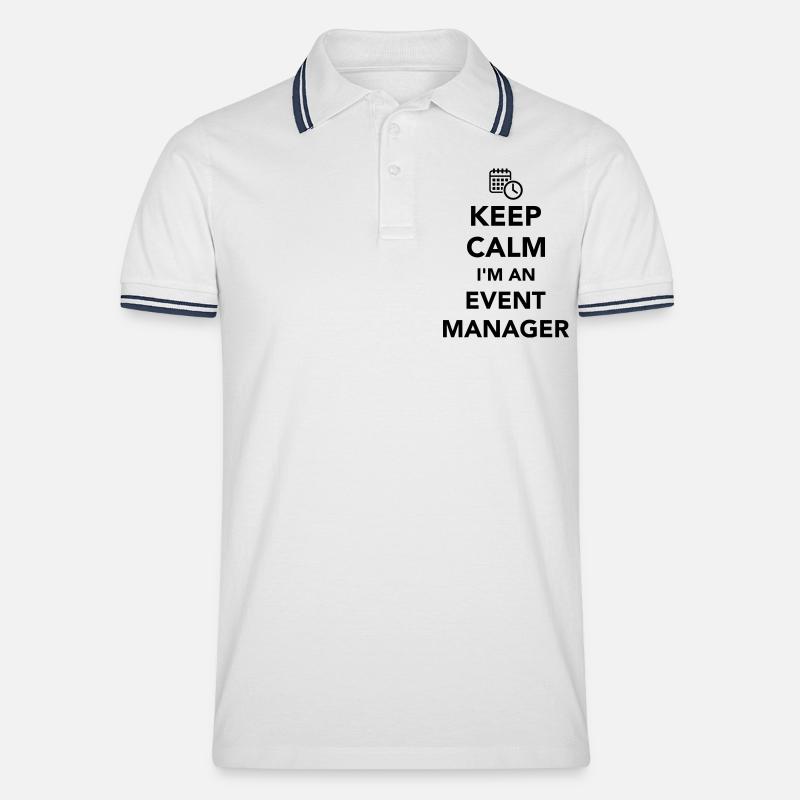 Event Manager - Männer Tipped Poloshirt - Weiß/Navy