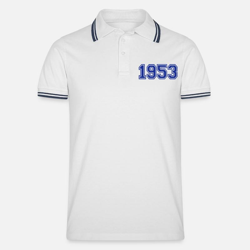 1953 - Männer Tipped Poloshirt - Weiß/Navy