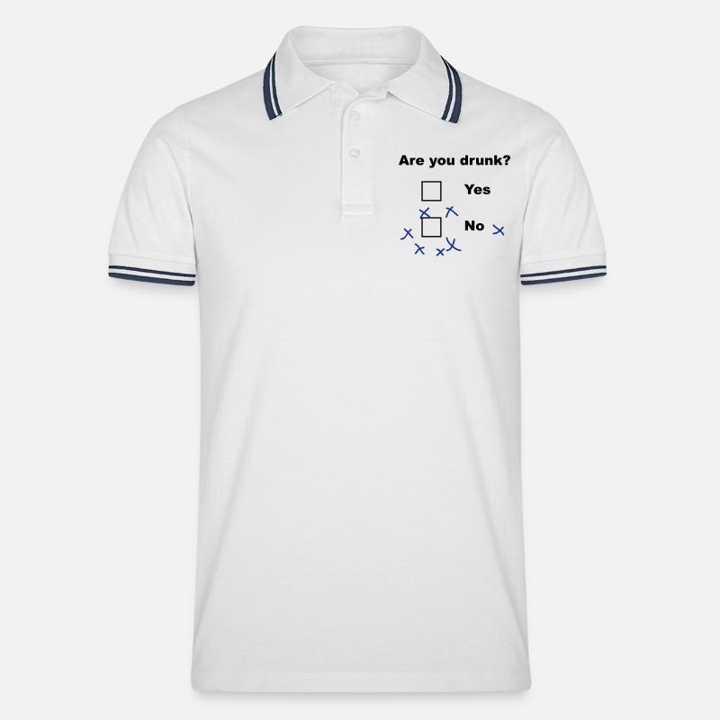 Are you drunk? - Männer Tipped Poloshirt - Weiß/Navy
