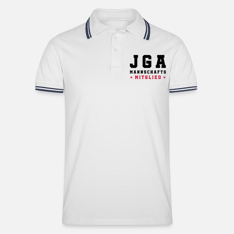 Jga Mitglied Junggesellenabschied - Männer Tipped Poloshirt - Weiß/Navy