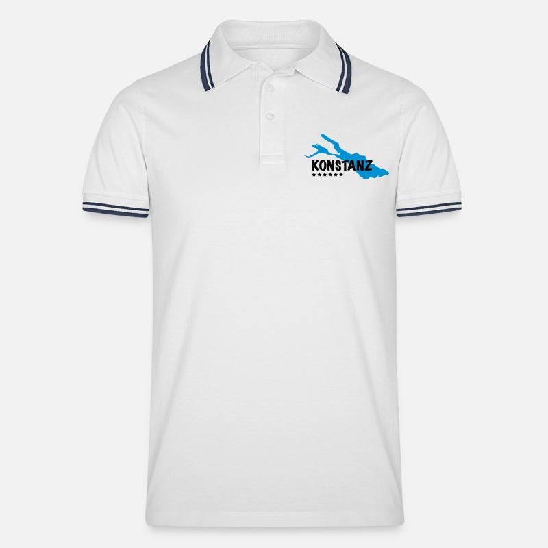Konstanz Bodensee - Männer Tipped Poloshirt - Weiß/Navy