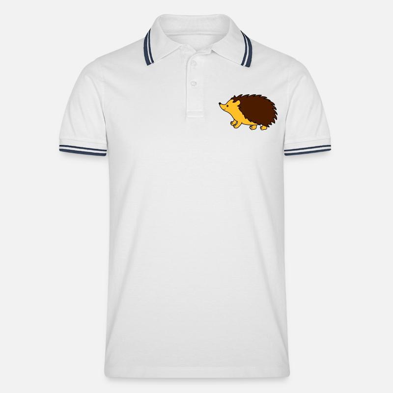 igel comic - Männer Tipped Poloshirt - Weiß/Navy