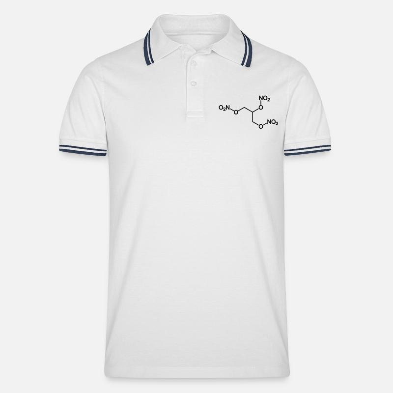 dynamite (nitroglycerin) - Männer Tipped Poloshirt - Weiß/Navy