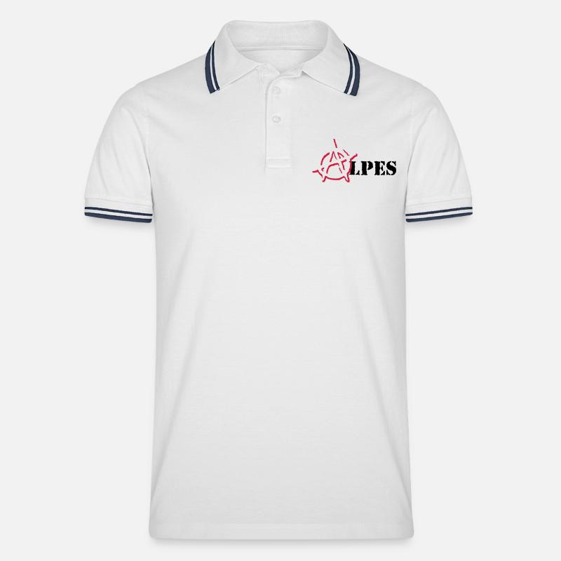 Anarchy Alpen - Männer Tipped Poloshirt - Weiß/Navy