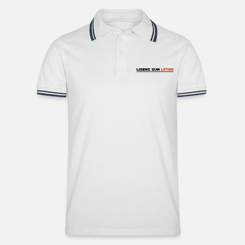 las - Polo tipped Homme - blanc/marine