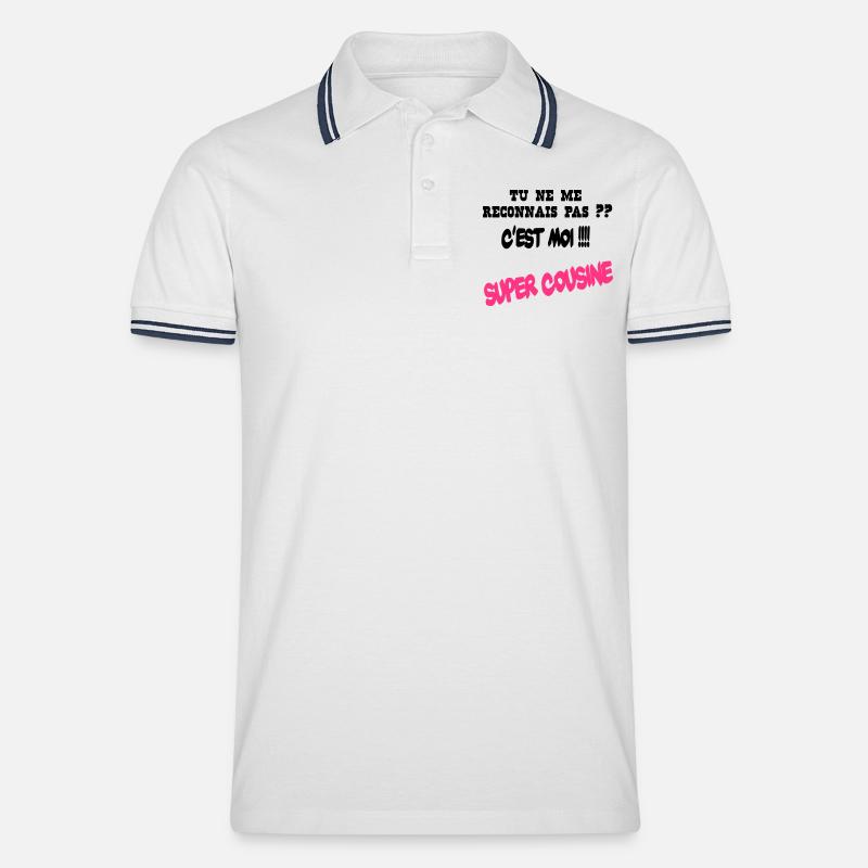 Super cousine - Polo tipped Homme - blanc/marine