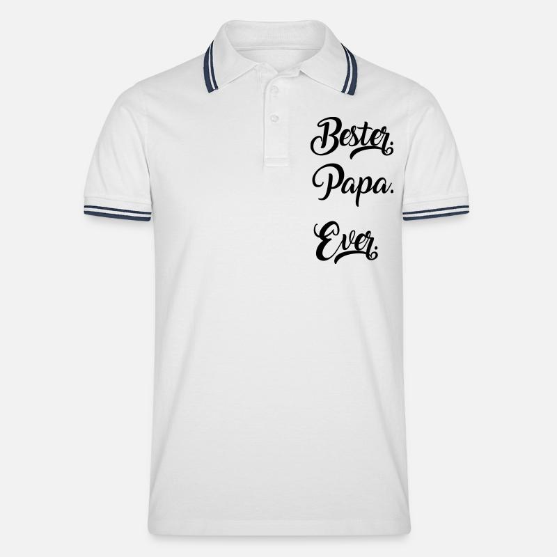 Papa - Männer Tipped Poloshirt - Weiß/Navy