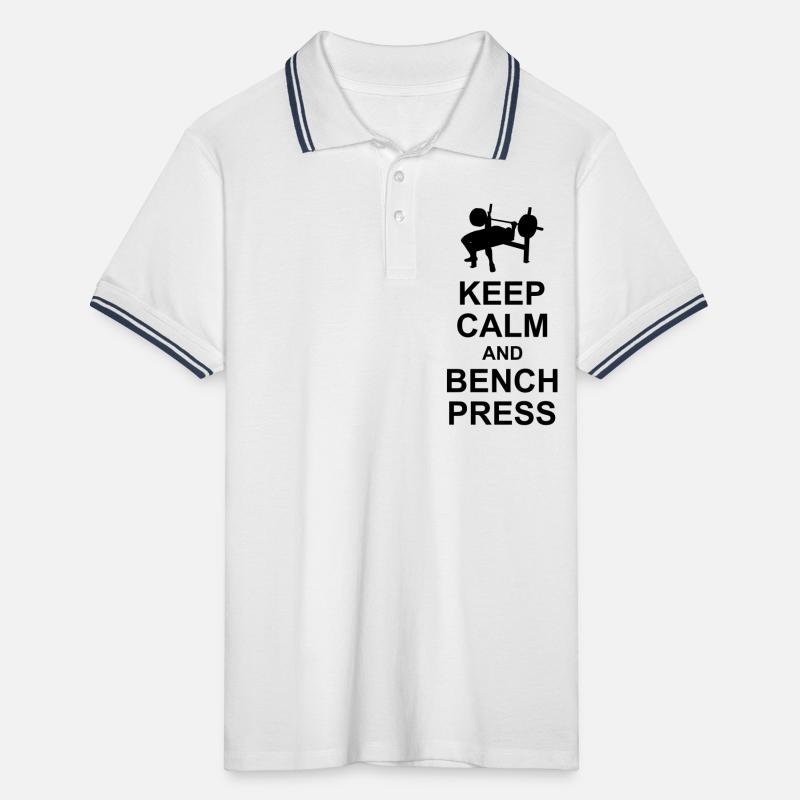 Keep Calm and Bench Press Polo tipped Homme
