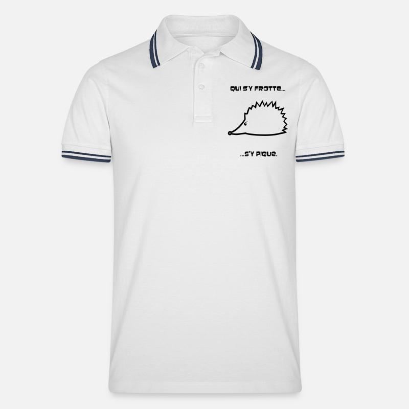 Wer reibt es Picknick - Männer Tipped Poloshirt - Weiß/Navy