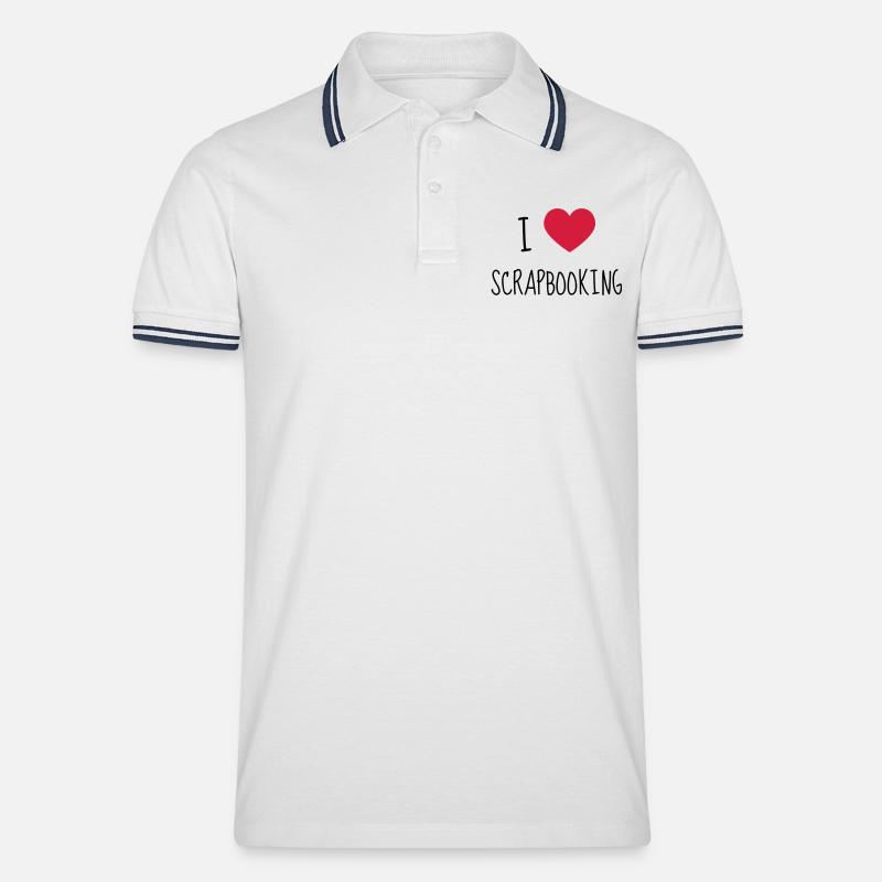 Scrapbooking / Scraper / Scrapeuse / Schaber - Men's Tipped Polo Shirt - white/navy
