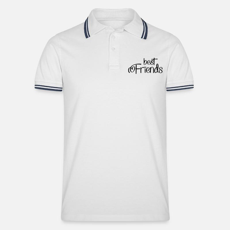 Freunde - Männer Tipped Poloshirt - Weiß/Navy