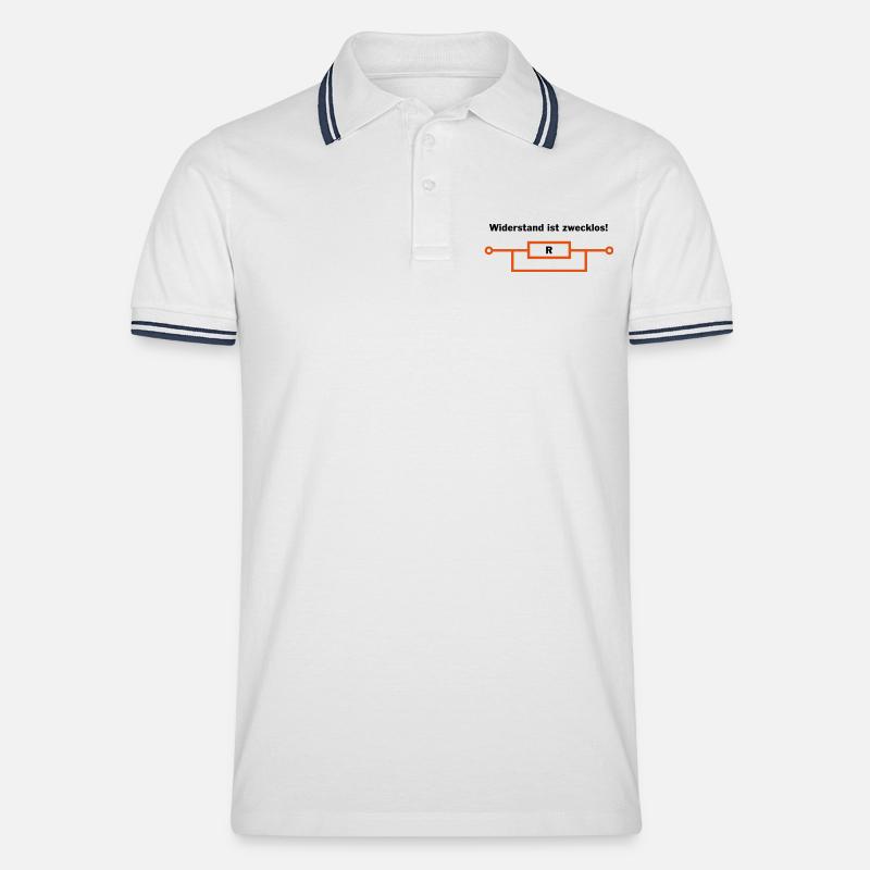 Widerstand ist zwecklos! - Männer Tipped Poloshirt - Weiß/Navy