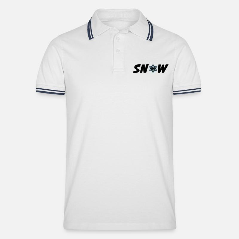Snow Frost - Männer Tipped Poloshirt - Weiß/Navy