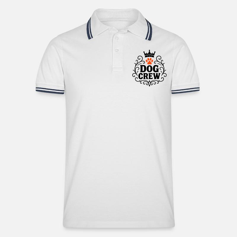 Hunde Crew - Männer Tipped Poloshirt - Weiß/Navy