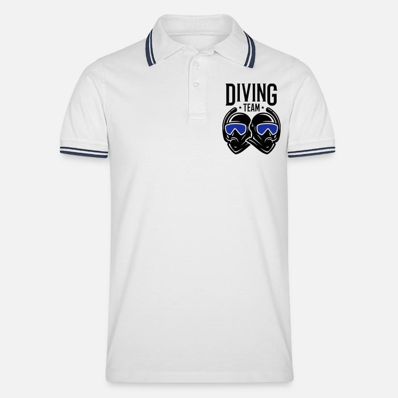 Taucher Team Tauchen - Männer Tipped Poloshirt - Weiß/Navy