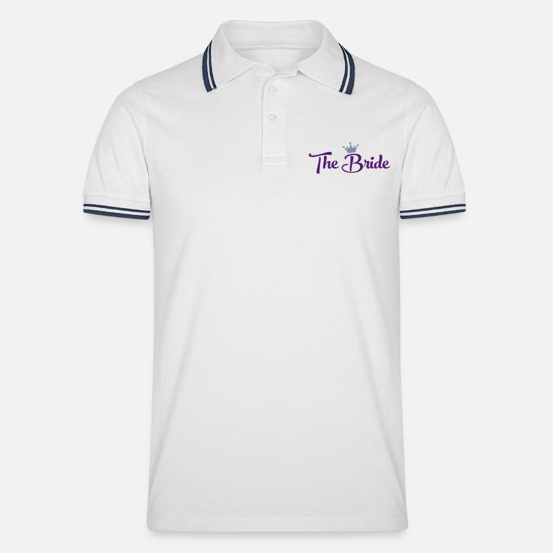 braut - Männer Tipped Poloshirt - Weiß/Navy
