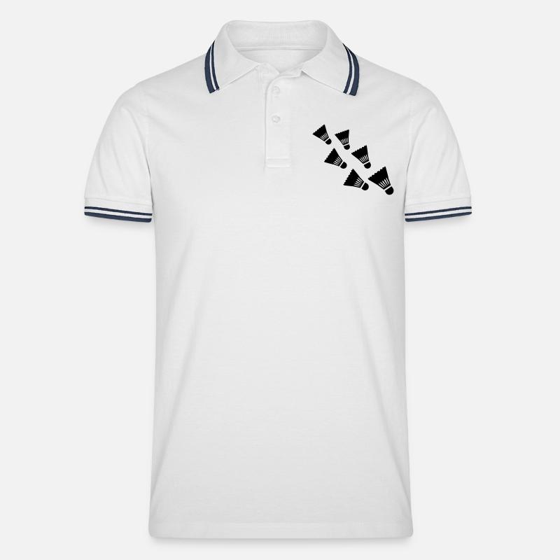 Badminton - Polo tipped Homme - blanc/marine