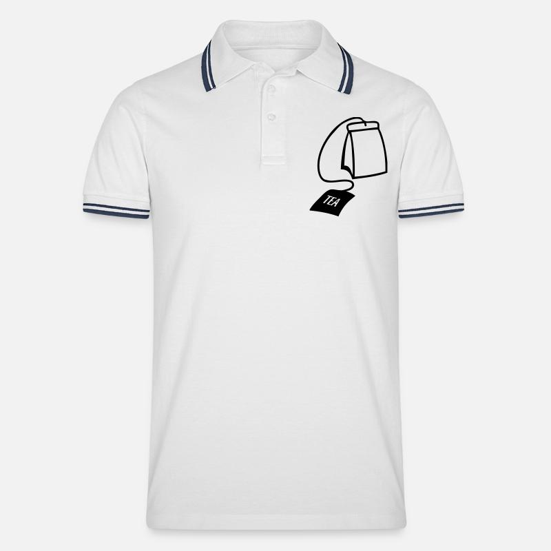 teabag - Männer Tipped Poloshirt - Weiß/Navy