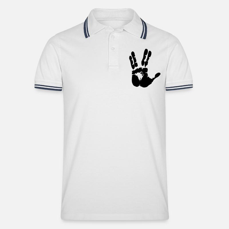 vulkanier_gruss - Männer Tipped Poloshirt - Weiß/Navy