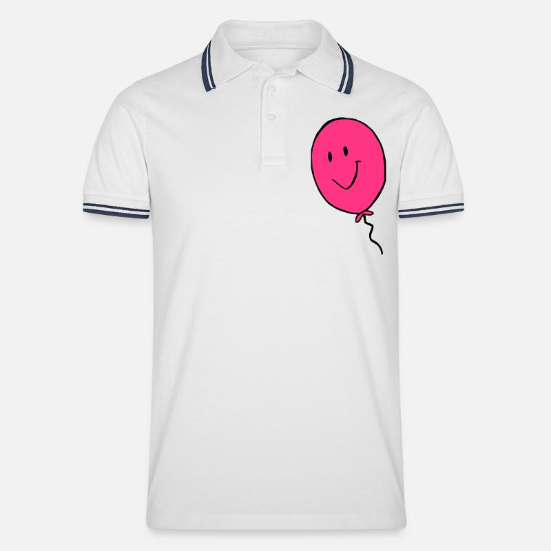 luftballon - Männer Tipped Poloshirt - Weiß/Navy
