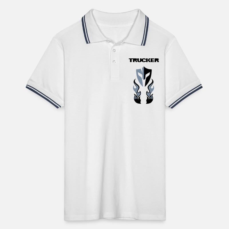 Trucker  Brust Männer Tipped Poloshirt