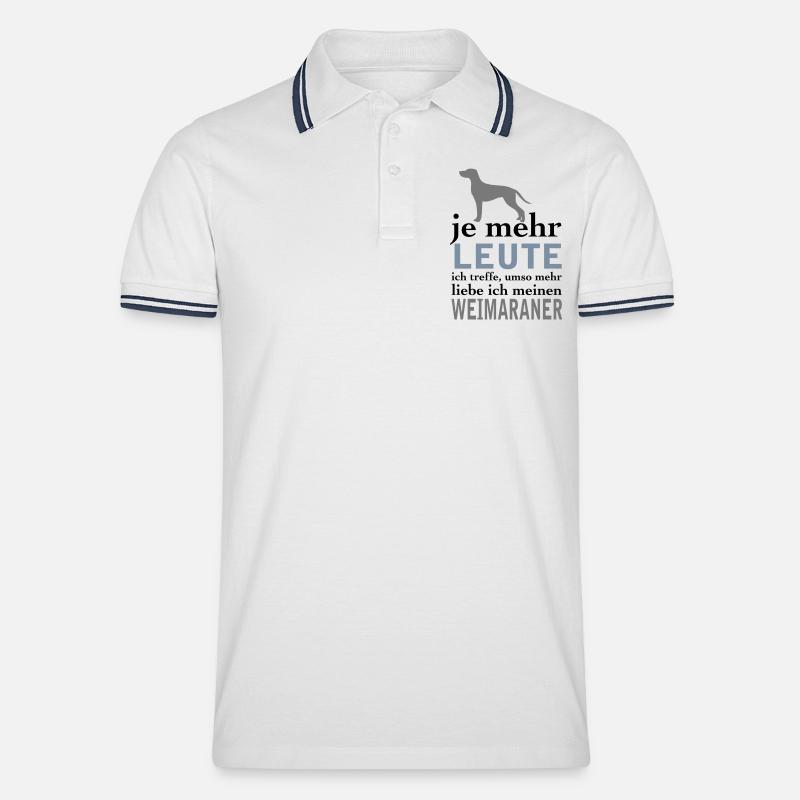 LeuteWeimi - Männer Tipped Poloshirt - Weiß/Navy