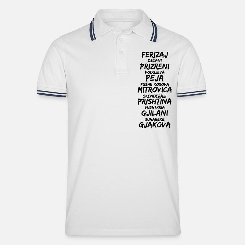 kosova_qytet_v1 - Männer Tipped Poloshirt - Weiß/Navy