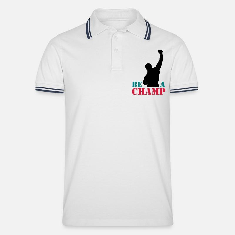 rocky_champ - Männer Tipped Poloshirt - Weiß/Navy