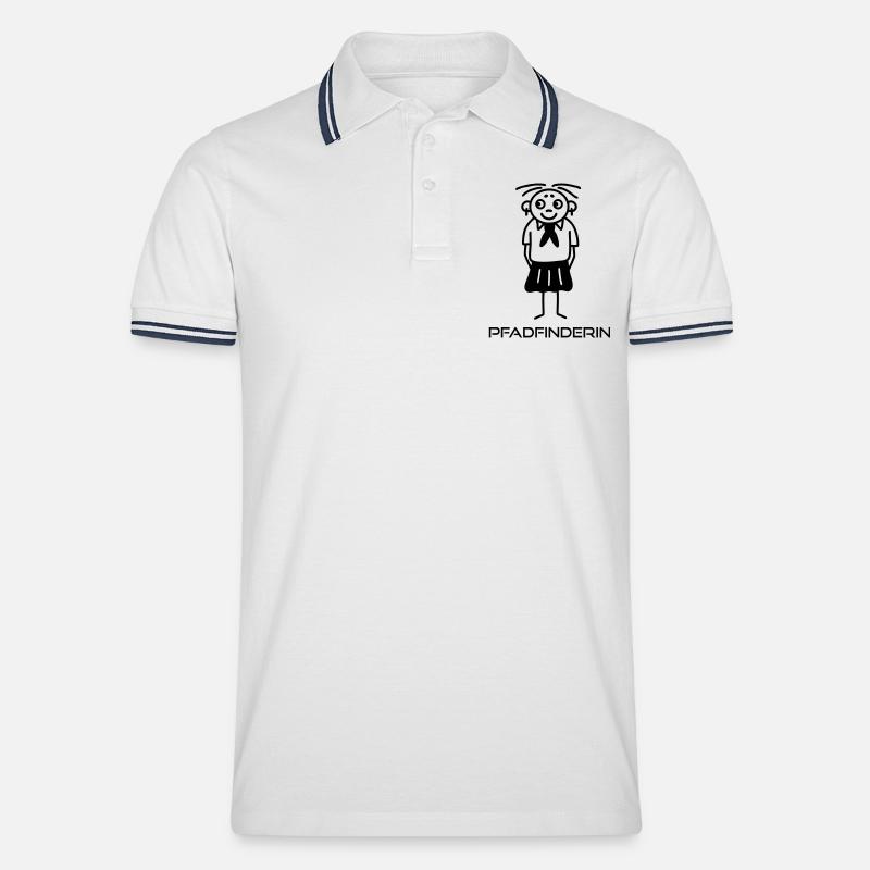 Pfadfinderin - Männer Tipped Poloshirt - Weiß/Navy