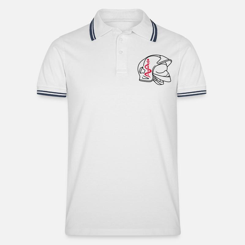ISP pompier - Männer Tipped Poloshirt - Weiß/Navy