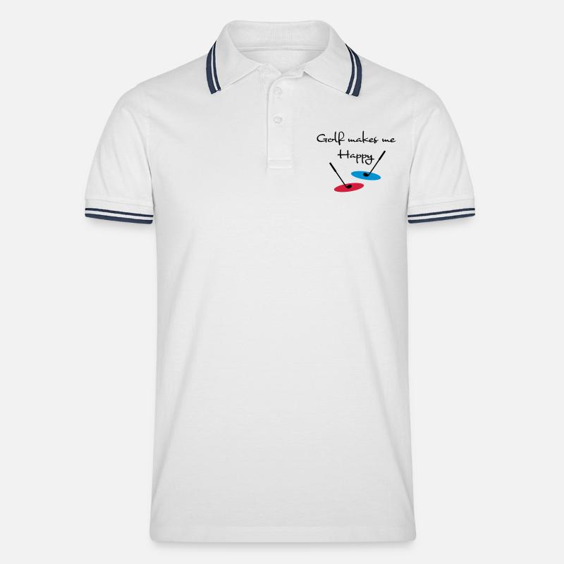 golf - Männer Tipped Poloshirt - Weiß/Navy