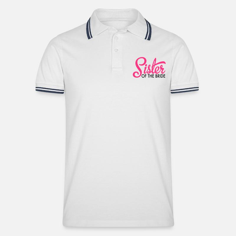 bride - Männer Tipped Poloshirt - Weiß/Navy