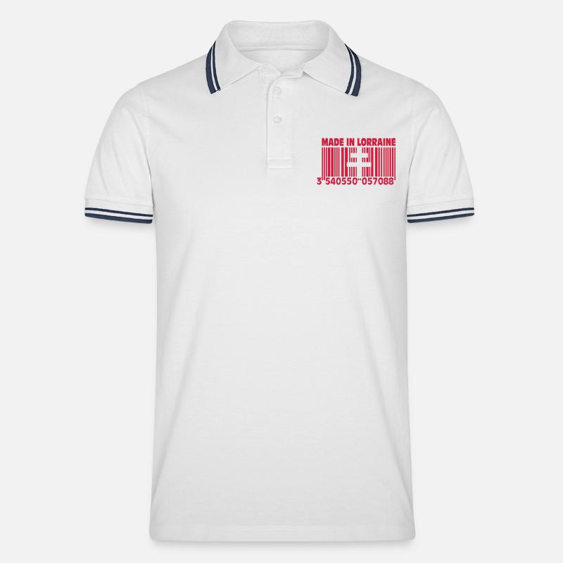 Made in Lothringen II - Männer Tipped Poloshirt - Weiß/Navy