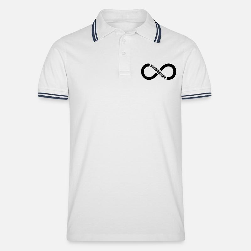 Schwestern Unendlichkeit - Männer Tipped Poloshirt - Weiß/Navy