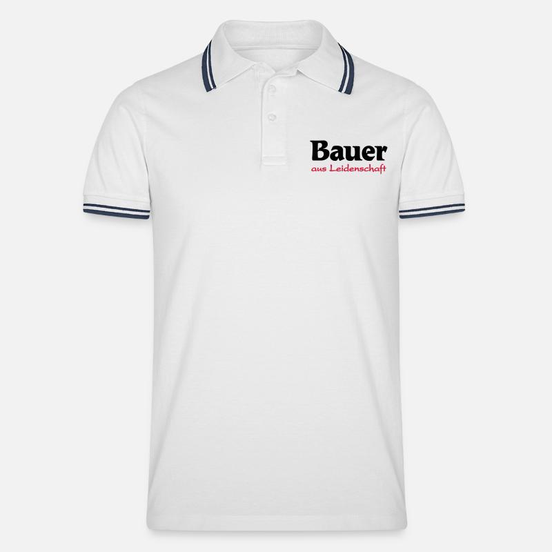 Bauer-aus Leidenschaft - Männer Tipped Poloshirt - Weiß/Navy