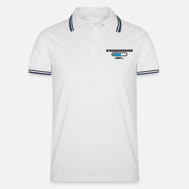 Straßenbauer - Männer Tipped Poloshirt - Weiß/Navy