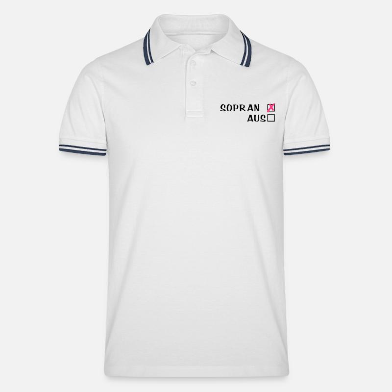 Sopr an oder aus - Männer Tipped Poloshirt - Weiß/Navy