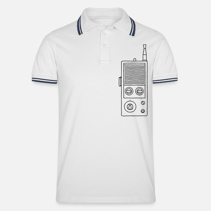 Funkgerät Walkie-Talkie - Männer Tipped Poloshirt - Weiß/Navy