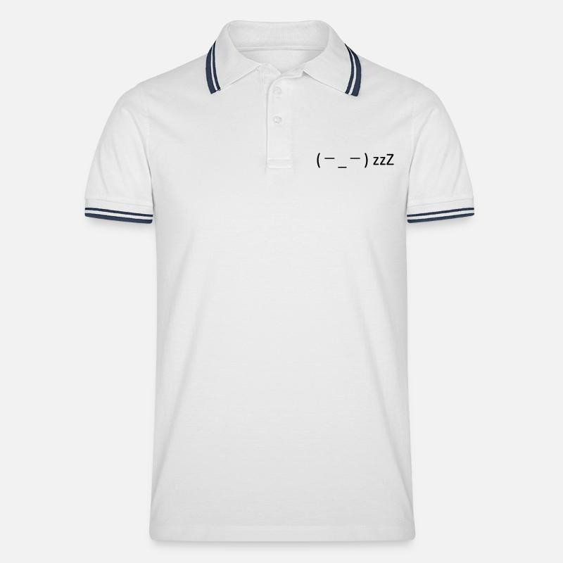 Zeit für eine Pause! 😴 - Männer Tipped Poloshirt - Weiß/Navy