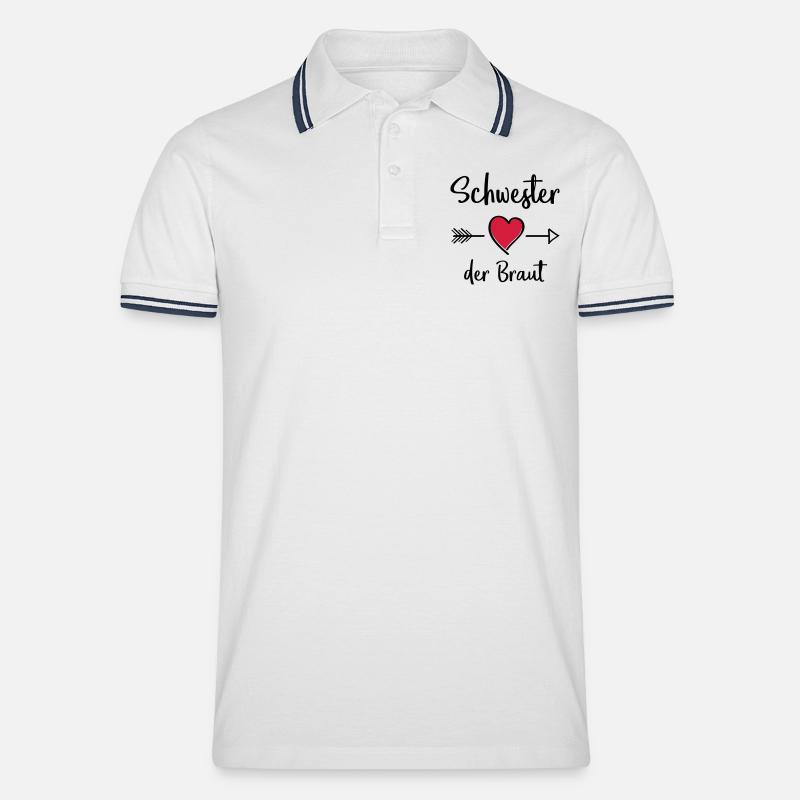 schwester der braut - Männer Tipped Poloshirt - Weiß/Navy