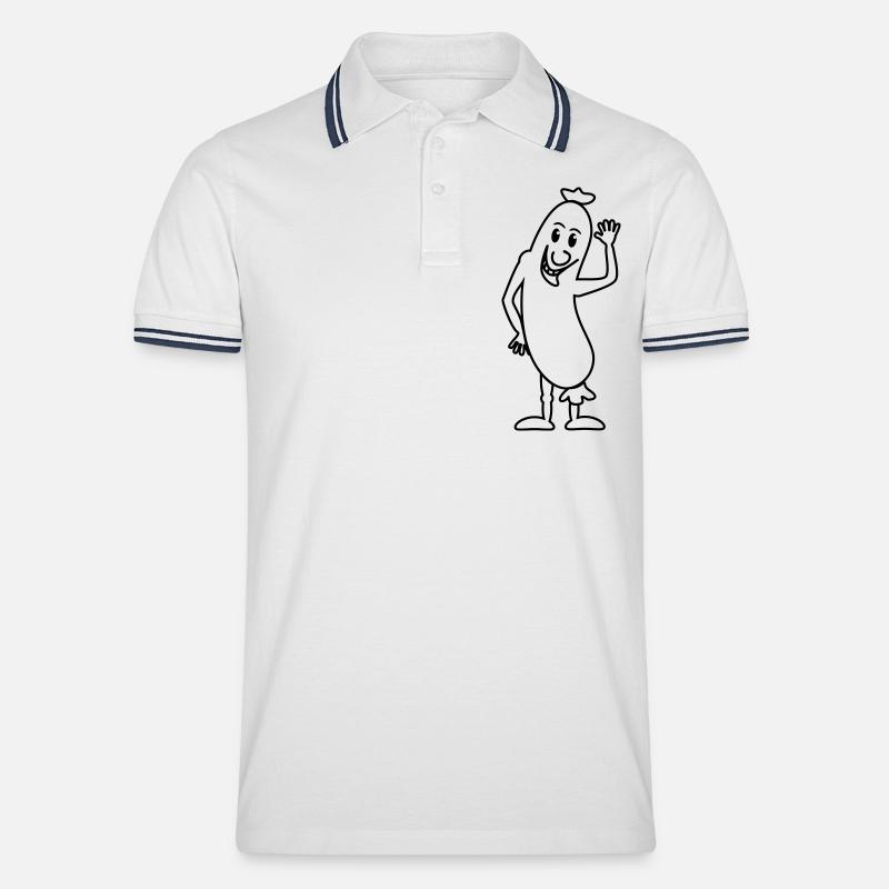 Wurst - Männer Tipped Poloshirt - Weiß/Navy